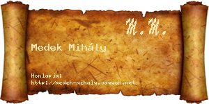 Medek Mihály névjegykártya